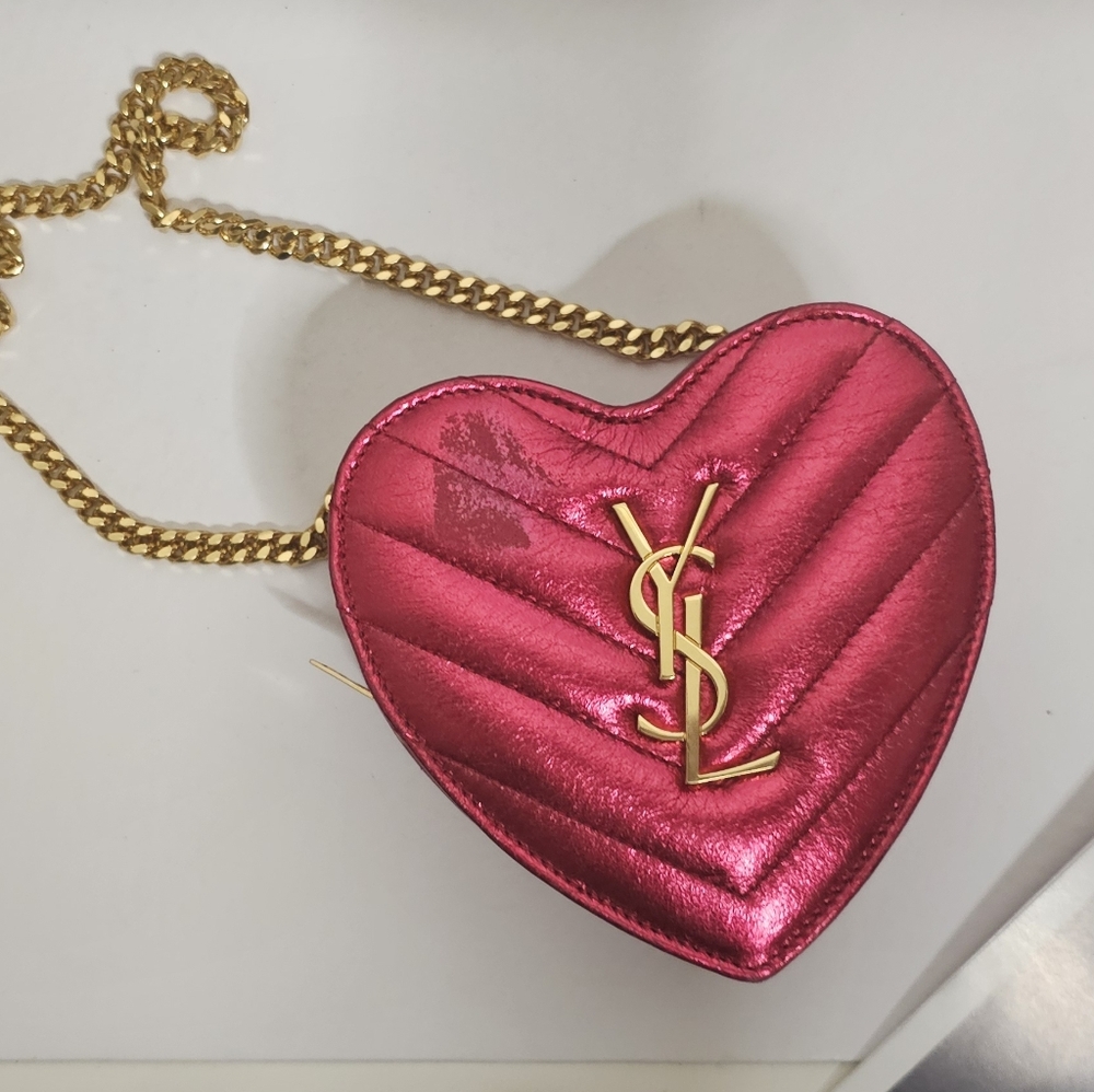 SOLD 💔 Yves Saint Laurent Monogram Love Heart Crossbody Bag 🩷 LIMITED EDITION - Picture 11 of 15